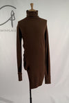 Marc le bihan 4 sewing high -neck sweater 1742 tabac tobacco leaf color